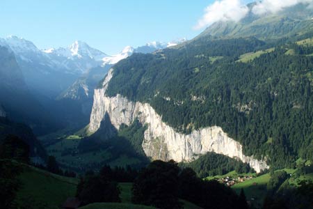 The great cliffs above Lauterbrunnen