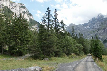 The private valley service road in Gasterntal