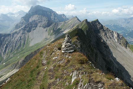 View south from summit of First to Bunderspitz