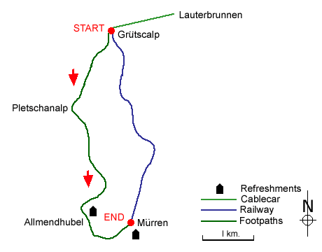 Route map for walk 8001