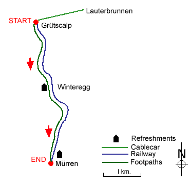 Route map for walk 8002