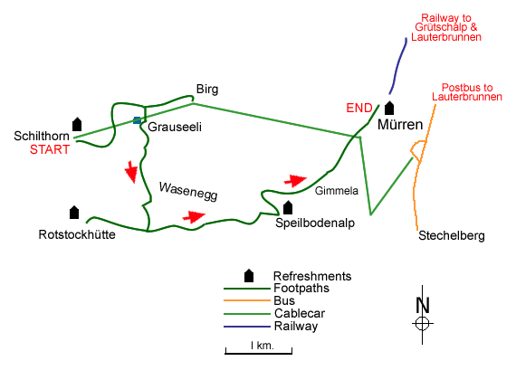 Route map for walk 8101