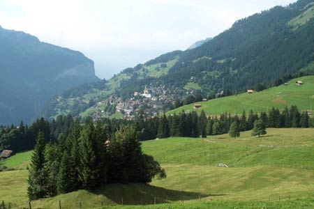 View of Wengen descending from Kleine Scheidegg