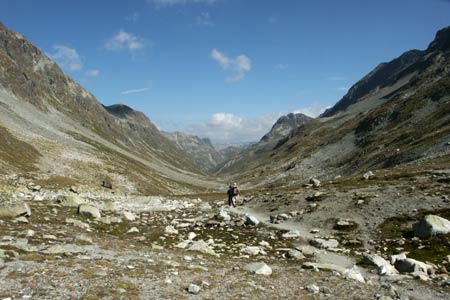 Looking north from Pass Suvretta towards Alp Suvretta
