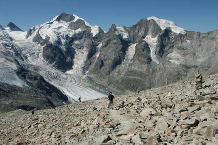 Approaching the final ascent to summit of Munt Pers