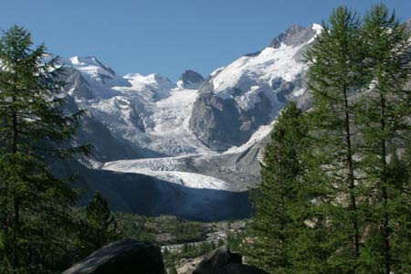 Morterasch glacier with Piz Bernina at its head