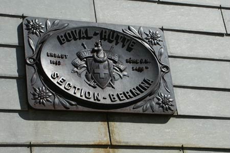 Plaque on Boval Hütte shows its year of construction