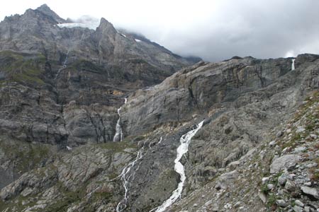 Rock wall below the snout of Kanderfirn Glacier
