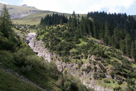 Ravine below Gölitschealp on descent to Kandersteg