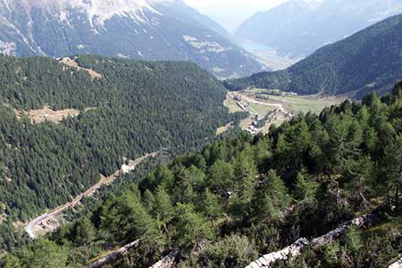 View from Alp Grüm down to Poschiavo