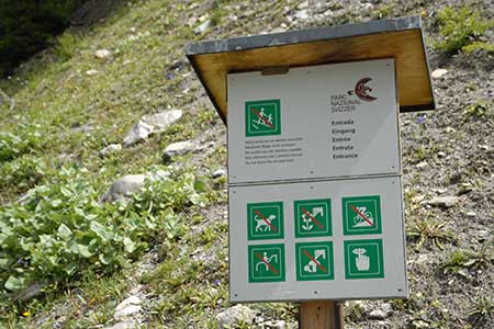 Swiss National Park notice board