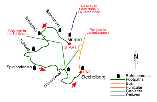 Route map for walk 8003