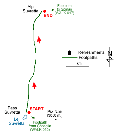 Route map for walk 8016