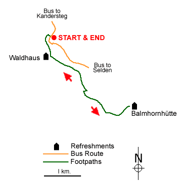 Route map for walk 8022