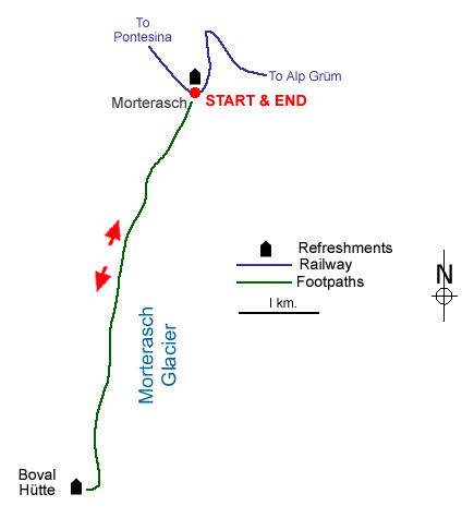 Route map for walk 8025