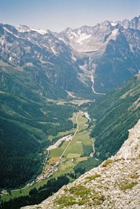 View of valley from ascent of Piz Lunghin