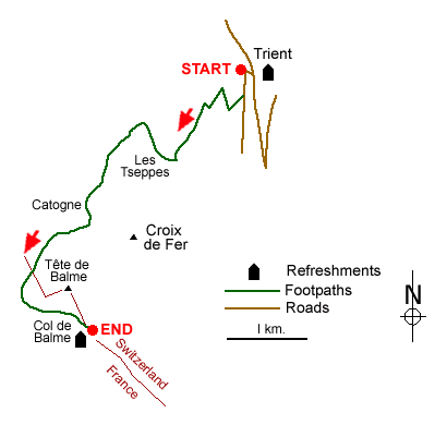 Route map for walk 8104