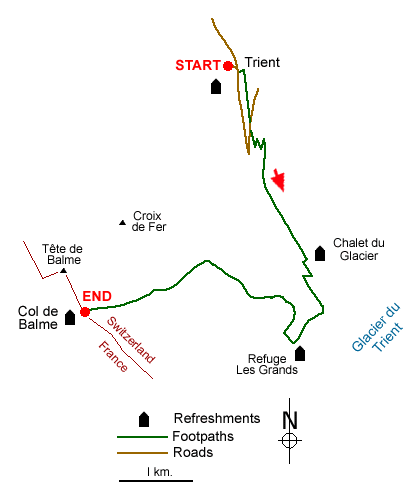 Route map for walk 8105