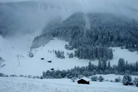 Plenty of snow near Oberwald, Valais 